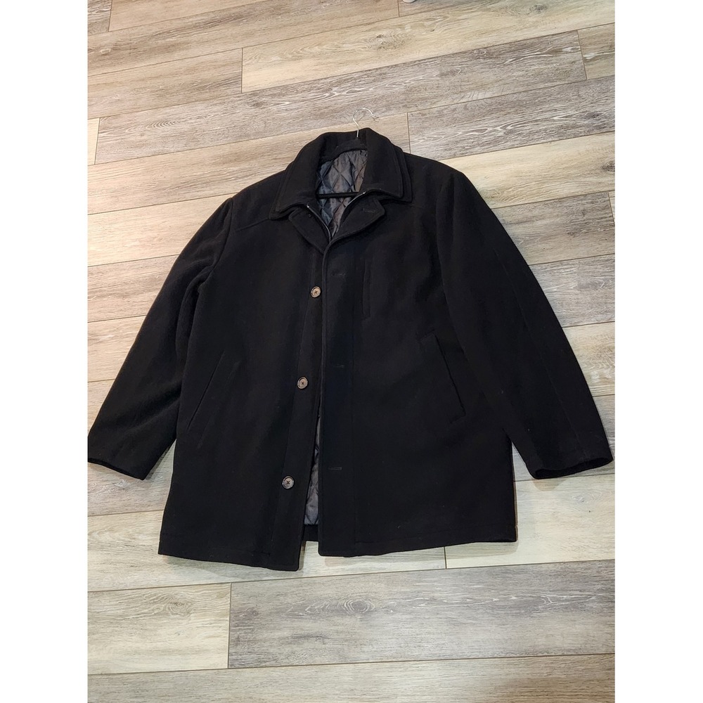 Lauren Ralph Lauren Men's Black Pea Coat w  Cashmere Blend Size 46L